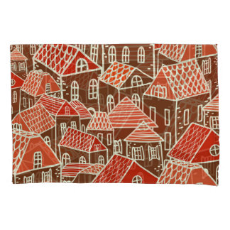 Housse D'oreillers Bâtiments vintages de la ville Motif sans couture