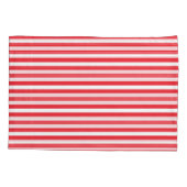 Housse D'oreillers Bâton de bonbon rouge et blanc rayé horizontal sim (Dos)