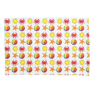 Housse D'oreillers Beach Party Beachball Sun Crab Starfish Seashore