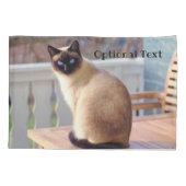 Housse D'oreillers Beau chat siamois avec yeux bleus (Dos)