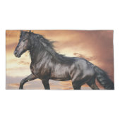 Housse D'oreillers Beau Cheval Noir (Dos)