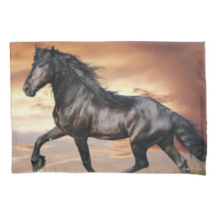 Housse D'oreillers Beau Cheval Noir