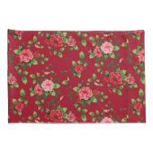 Housse D'oreillers Beau Coque Coussin Motif Rose Rouge (Dos-Droit)