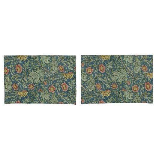 Housse D'oreillers Beau motif floral William Morris Vert rose (devant-Set)