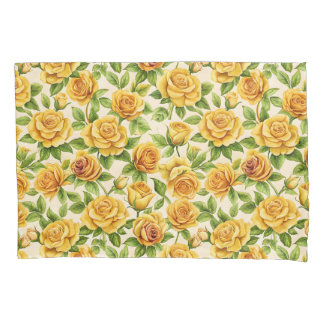 Housse D'oreillers Beau Motif sans couture des Roses Jaunes