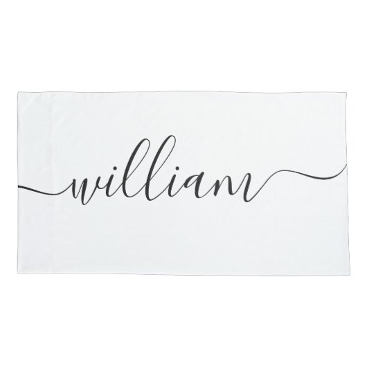 Housse D'oreillers Beau nom masculin noir noir Script (Dos)