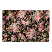 Housse D'oreillers Beau Roses à motifs floraux avec feuillage vert (Dos-gauche)
