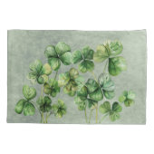 Housse D'oreillers Beau Shamrock d'aquarelle verte (Dos)