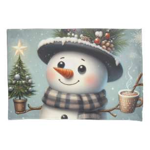 Housse D'oreillers Beau tourbillon Noël/bonhomme de neige d'hiver