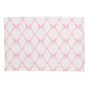 Housse D'oreillers Bébé Bow Trellis rose Bella Ribbon