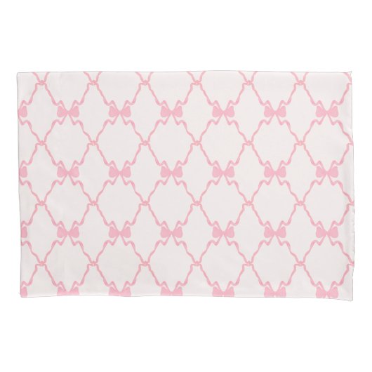 Housse D'oreillers Bébé Bow Trellis rose Bella Ribbon (devant)
