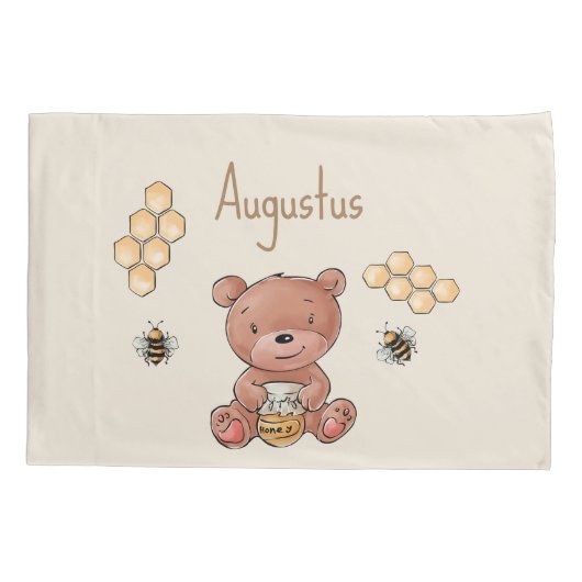 Housse D'oreillers Bébé mignon Honey Bear Cub (Dos)