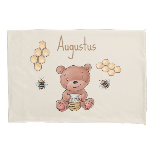 Housse D'oreillers Bébé mignon Honey Bear Cub (devant)