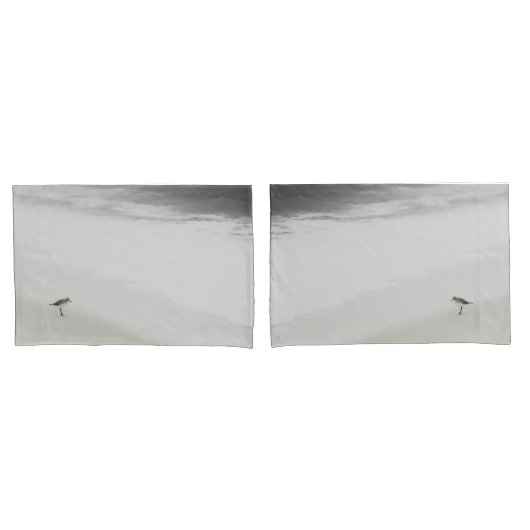 Housse D'oreillers Bécasseau côtier sur la plage (devant-Set)