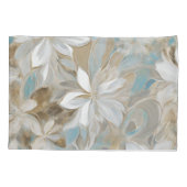 Housse D'oreillers Beige Brown Bleu Floral Turquoise (Dos)