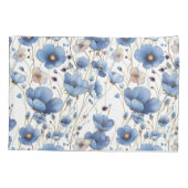 Housse D'oreillers Belle fleur sauvage bleu clair (Dos)