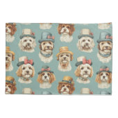 Housse D'oreillers Belle illustration de Chiens en Casquette (Dos)