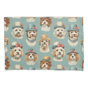 Housse D'oreillers Belle illustration de Chiens en Casquette