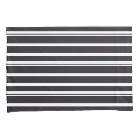 Housse D'oreillers Belles rayures blanches noires (devant-Droit)