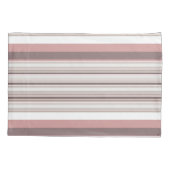 Housse D'oreillers Belles rayures brunes blanches (Dos-gauche)