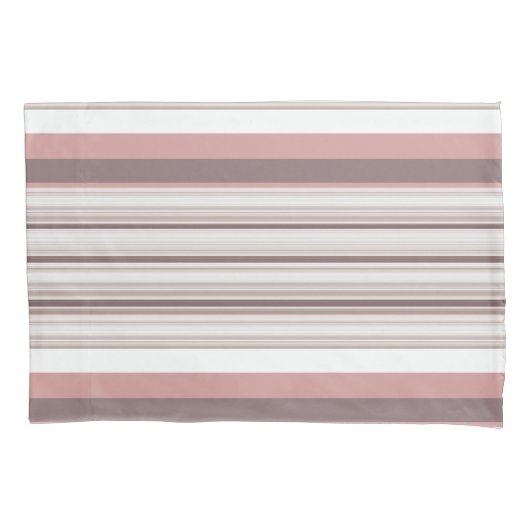 Housse D'oreillers Belles rayures brunes blanches (devant-gauche)