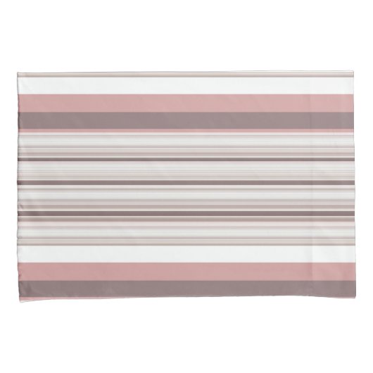 Housse D'oreillers Belles rayures brunes blanches (devant-Droit)