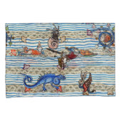 HOUSSE D'OREILLERS BESTIAIRE MÉDIÉVAL, MONSTRES DE MER IMAGINAIRES AN (devant-Droit)
