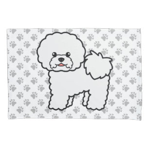 Housse D'oreillers Bichon Frise Chien de Dessin Animé Mignon Avec des