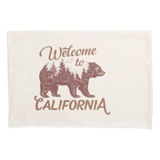 Housse D'oreillers Bienvenue à l'ours de Californie (devant)