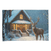Housse D'oreillers  Big Buck's Snowy Christmas Visit (devant-Droit)