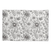 Housse D'oreillers Black flowers drawing (Dos)