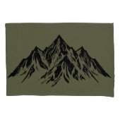 Housse D'oreillers Black Mountain Peaks | Modern Moss Green Hiking (devant)