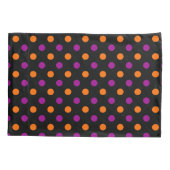 Housse D'oreillers Black Purple Orange Polka Dot Pattern (Dos)