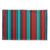 Housse D'oreillers Black Red Blue Stripes Pattern   (Dos)