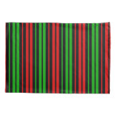 Housse D'oreillers Black Red Green Stripes Pattern   (Dos)