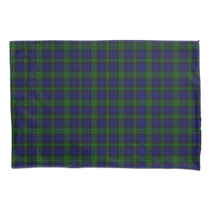 Housse D'oreillers Black Watch Tartan bleu vert Plaid