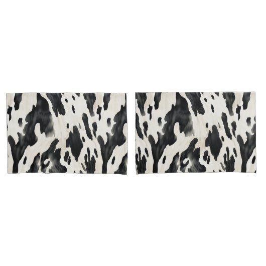 Housse D'oreillers Black White Cow Print Animal Farm (devant-Set)