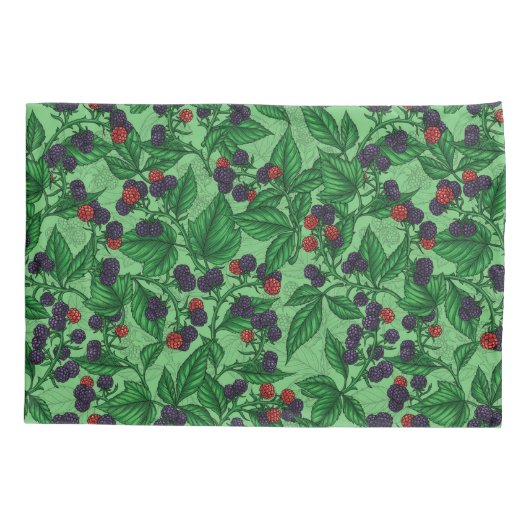 Housse D'oreillers Blackberry en vert (Dos-gauche)