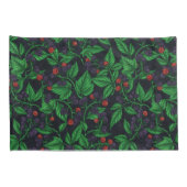 Housse D'oreillers Blackberry sur gris foncé (Dos-Droit)