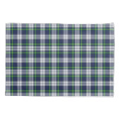 Housse D'oreillers Blanc de vert bleu de tartan (Dos)
