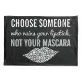 Housse D'oreillers Blanc inspiré de noir de citation de maquillage de (Dos)