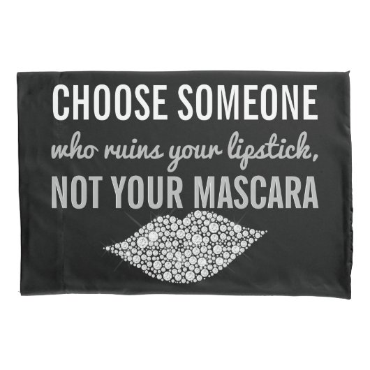 Housse D'oreillers Blanc inspiré de noir de citation de maquillage de (devant)