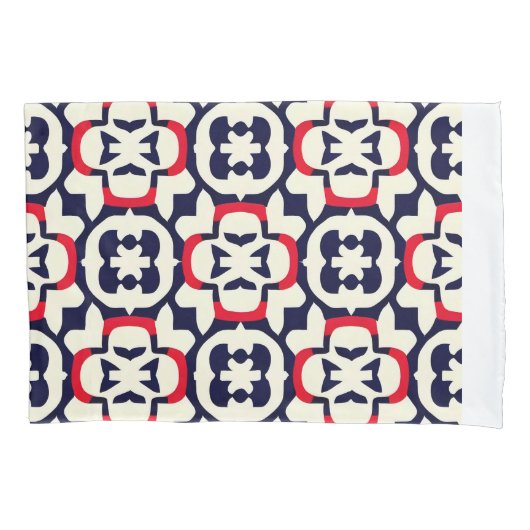 Housse D'oreillers Blanc rouge et bleu de luxe (devant)