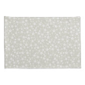 Housse D'oreillers Blanc sur beige | Motif d'étoiles d'impression Lin (Dos-Droit)