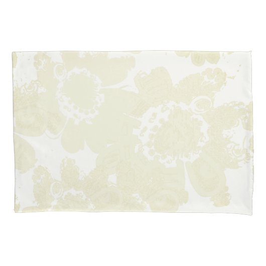 Housse D'oreillers Blanc sur blanc floral (devant)