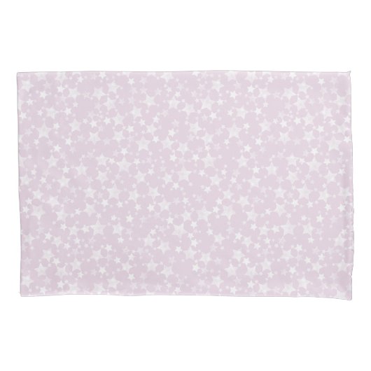 Housse D'oreillers Blanc sur Dusty Pink | Motif d'étoiles d'impressio (devant-gauche)