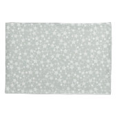 Housse D'oreillers Blanc sur gris-vert | Motif d'étoiles d'impression (Dos-gauche)