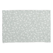 Housse D'oreillers Blanc sur gris-vert | Motif d'étoiles d'impression (devant-Droit)