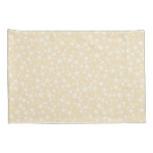 Housse D'oreillers Blanc sur jaune | Motif d'étoiles d'impression Lin (Dos-Droit)