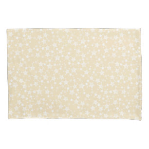 Housse D'oreillers Blanc sur jaune Motif d'étoiles d'impression Lin